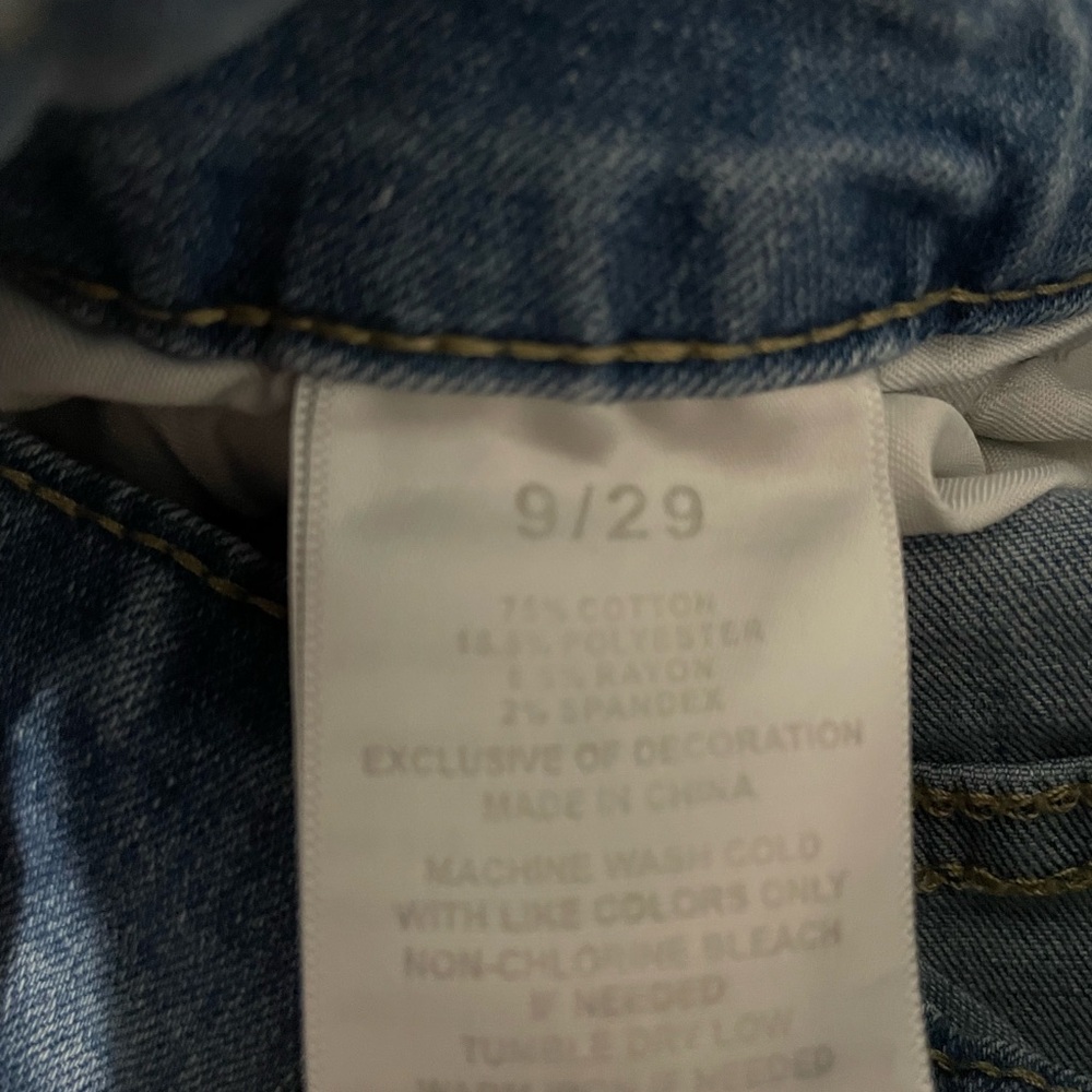 Blue Distressed Jean Shorts - Picture 8 of 9